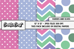 Fairies and Elves Digital Papers, scrapbook papers designs Product Image 1