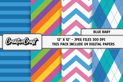 Blue Baby Digital Papers, scrapbooking backgrounds designs Product Image 1