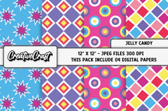 Jelly Candy Digital Papers, scrapbooking backgrounds designs Product Image 1
