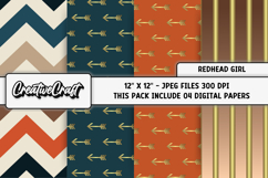Redhead Girl Digital Papers, scrapbook backgrounds designs Product Image 1
