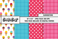 Summertime Digital Papers, ice cream scrapbook designs Product Image 1