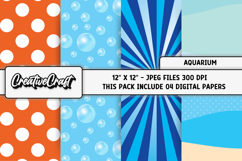 Fish Aquarium Digital Papers, scrapbooking papers designs Product Image 1