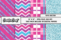 Purple Toys Doctor Digital Papers, scrapbook papers designs Product Image 1