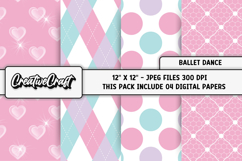 Ballet Dance Digital Papers, scrapbook papers designs Product Image 1