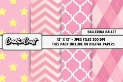 Ballerina Ballet Digital Papers, dance scrapbook papercraft Product Image 1
