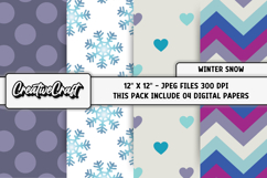 Winter Snowflake Digital Papers, scrapbooking papers designs Product Image 1