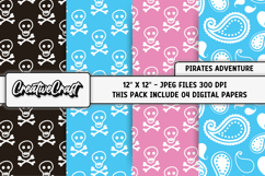 Pirates Adventure Digital Papers, scrapbooking backgrounds Product Image 1