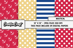 Nautical Digital Papers, Sea Boat Digital Scrapbook Designs Product Image 1