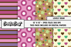 Lovely Bear Digital Papers, scrapbooking backgrounds designs Product Image 1