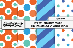 Fish Aquarium Digital Papers, scrapbooking papers designs Product Image 1