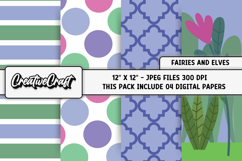 Fairies and Elves Digital Papers, scrapbook papers designs Product Image 1