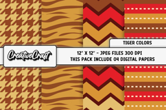 Tiger Colors Digital Papers, scrapbook backgrounds designs Product Image 1