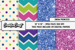 Snow Princess Digital Papers, scrapbooking papers designs Product Image 1