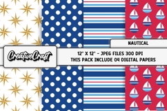 Nautical Digital Papers, Sea Boat Digital Scrapbook Designs Product Image 1