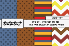 Sheriff Toy Digital Papers, scrapbooking backgrounds designs Product Image 1