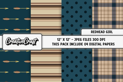 Redhead Girl Digital Papers, scrapbook backgrounds designs Product Image 1