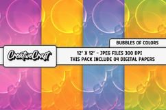 Bubbles of Colors Digital Papers, scrapbook papers designs Product Image 1