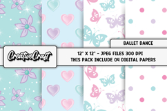 Ballet Dance Digital Papers, scrapbook papers designs Product Image 1