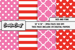 Valentine Digital Papers, scrapbooking background designs Product Image 1