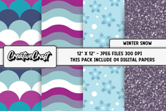 Winter Snowflake Digital Papers, scrapbooking papers designs Product Image 1