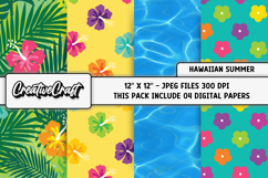 Hawaiian Summer Digital Papers, scrapbook background designs Product Image 1
