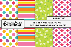 Summertime Digital Papers, ice cream scrapbook designs Product Image 1