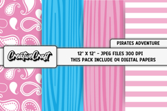 Pirates Adventure Digital Papers, scrapbooking backgrounds Product Image 1