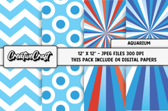 Fish Aquarium Digital Papers, scrapbooking papers designs Product Image 1