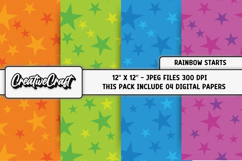 Rainbow Stars Digital Papers Scrapbook Designs PaperCraft Product Image 1