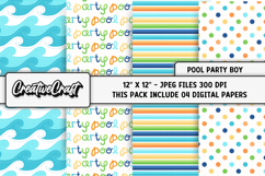 Pool Party Boy Digital Papers, scrapbook backgrounds designs Product Image 1