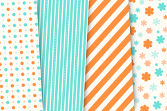 Coral Turquoise Seamless Patterns, turquoise digital papers Product Image 2