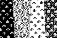 Black Damask Seamless Patterns, black damask digital papers Product Image 2