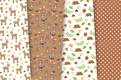 Woodland Animals Seamless Patterns, woodland digital papers Product Image 2