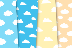 Colored Clouds Seamless Patterns, colored digital papers Product Image 3