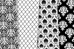 Black Damask Seamless Patterns, black damask digital papers Product Image 3
