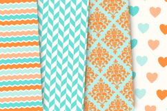Coral Turquoise Seamless Patterns, turquoise digital papers Product Image 3