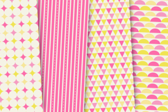 Pink Yellow Seamless Patterns, summertime digital papers Product Image 4