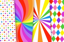 Rainbow Colors Seamless Patterns, rainbow digital papers Product Image 4