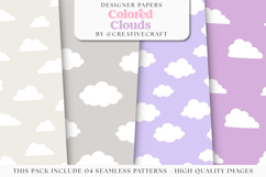 Colored Clouds Seamless Patterns, colored digital papers Product Image 1