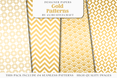 Gold Seamless Patterns, gold digital papers, gold background Product Image 1