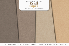 Kraft Paper Seamless Patterns, kraft textures digital papers Product Image 1