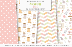 Sewing Seamless Patterns. sewing digital papers illustration Product Image 1