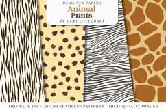 Animal Prints Seamless Patterns, animal skins digital papers Product Image 1