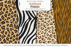 Animal Prints Seamless Patterns, animal skins digital papers Product Image 1