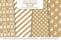 Christmas Kraft Seamless Patterns, christmas digital papers Product Image 1