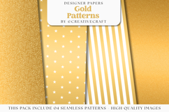 Gold Seamless Patterns, gold digital papers, gold background Product Image 1