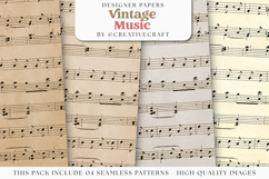 Music Vintage Seamless Patterns, old music digital papers Product Image 1