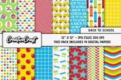Back To School Digital Paper and Clipart png, school clipart Product Image 2