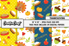Thanksgiving Digital Papers, scrapbook, backgrounds designs Product Image 1