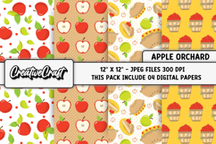 Apple Orchard Digital Paper, fruit graphics, illustrations Product Image 1